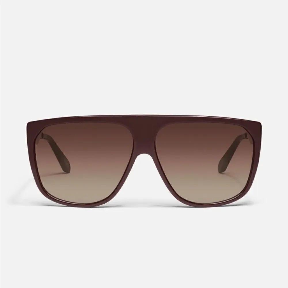 Quay Australia NO CURFEW Shield Sunglasses ESPR/BROWN Polarized Oversized $105